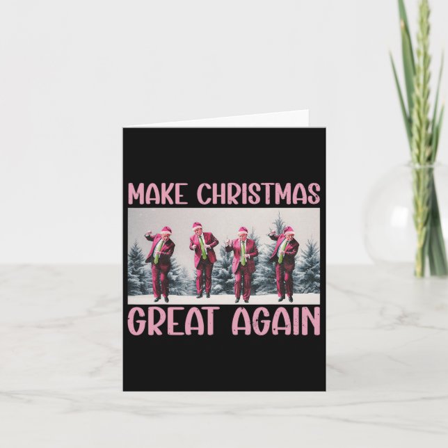 Make Christmas Great Again Funny Santa Trump 2024  Card (Front)