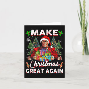 Make Christmas Great Again Funny Santa Trump 2024 Card