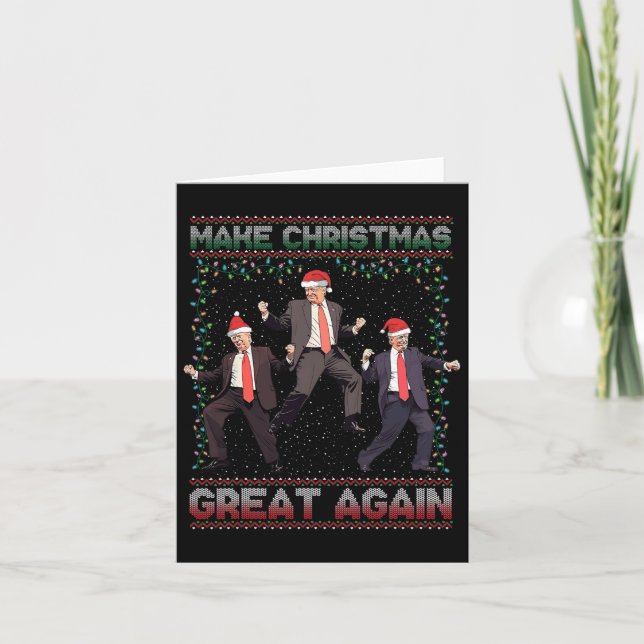 Make Christmas Great Again Funny Santa Trump 2024  Card (Front)