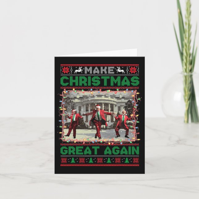 Make Christmas Great Again Funny Santa Trump 2024  Card (Front)