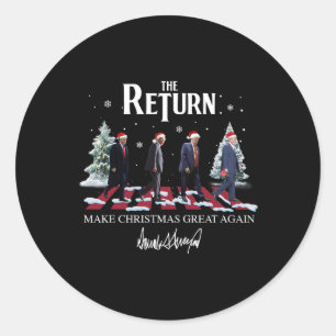 Make Christmas Great Again Funny Santa Trump 2024  Classic Round Sticker