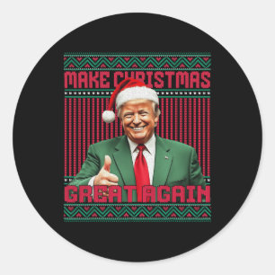 Make Christmas Great Again Funny Santa Trump 2024 Classic Round Sticker