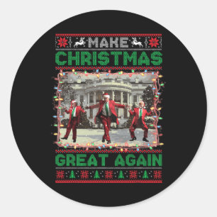 Make Christmas Great Again Funny Santa Trump 2024 Classic Round Sticker