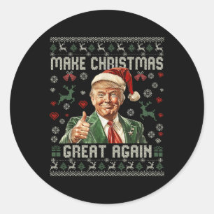 Make Christmas Great Again Funny Santa Trump 2024 Classic Round Sticker