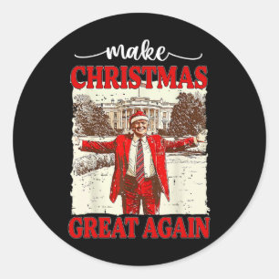 Make Christmas Great Again Funny Santa Trump 2024 Classic Round Sticker