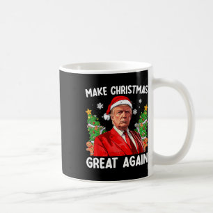 Make Christmas Great Again Funny Santa Trump 2024  Coffee Mug