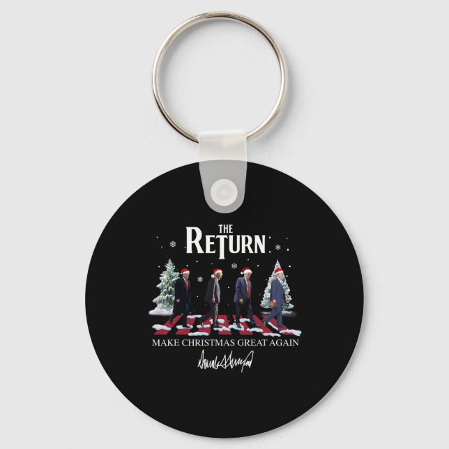 Make Christmas Great Again Funny Santa Trump 2024  Key Ring (Front)