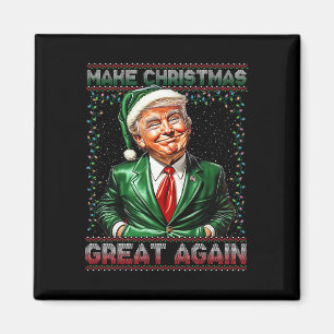 Make Christmas Great Again Funny Santa Trump 2024 Magnet