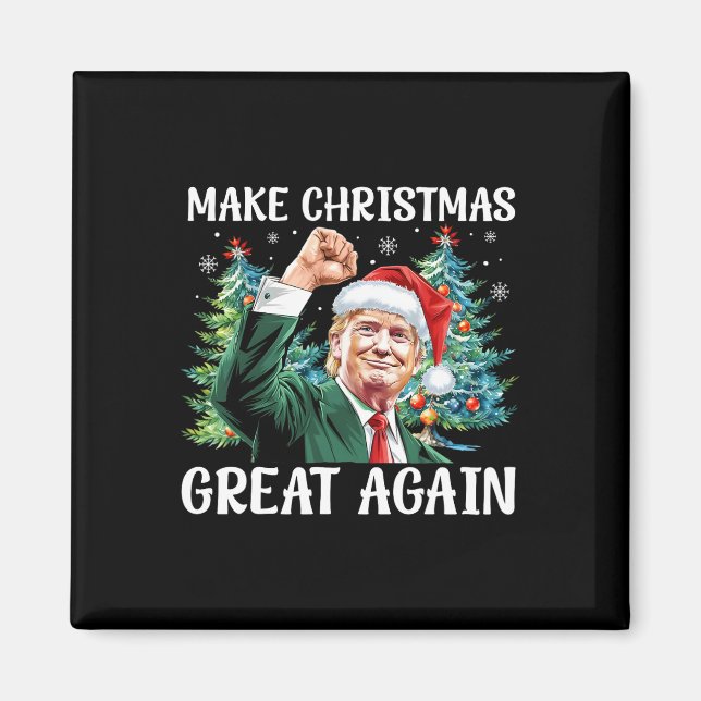 Make Christmas Great Again Funny Santa Trump 2024  Magnet (Front)