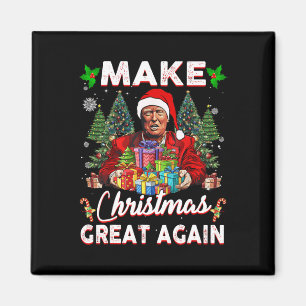 Make Christmas Great Again Funny Santa Trump 2024 Magnet