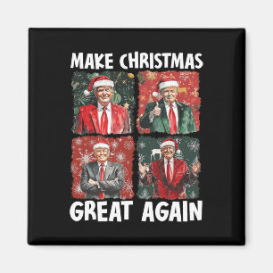 Make Christmas Great Again Funny Santa Trump 2024 Magnet