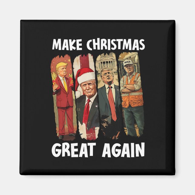 Make Christmas Great Again Funny Santa Trump 2024  Magnet (Front)