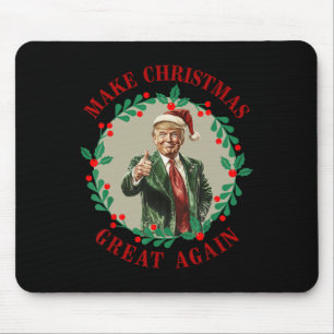 Make Christmas Great Again Funny Santa Trump 2024 Mouse Mat