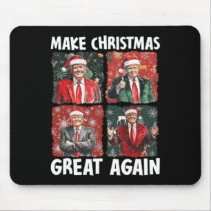 Make Christmas Great Again Funny Santa Trump 2024 Mouse Mat