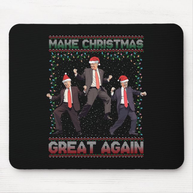 Make Christmas Great Again Funny Santa Trump 2024  Mouse Mat (Front)