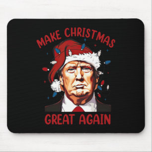Make Christmas Great Again Funny Santa Trump 2024 Mouse Mat