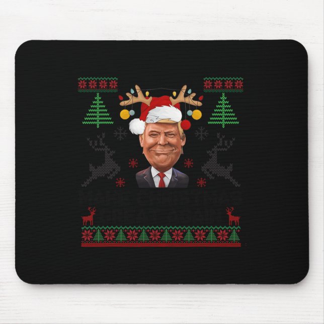 Make Christmas Great Again Funny Santa Trump 2024  Mouse Mat (Front)