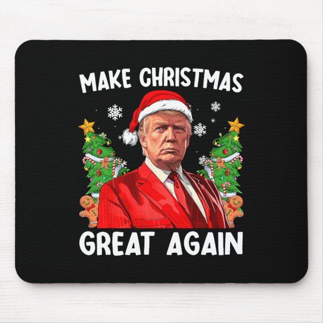 Make Christmas Great Again Funny Santa Trump 2024  Mouse Mat (Front)