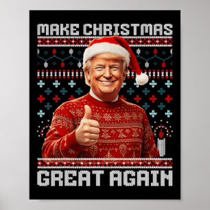 Make Christmas Great Again Funny Santa Trump 2024  Poster