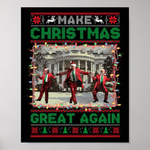 Make Christmas Great Again Funny Santa Trump 2024 Poster