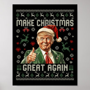 Make Christmas Great Again Funny Santa Trump 2024  Poster