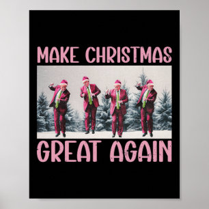 Make Christmas Great Again Funny Santa Trump 2024 Poster