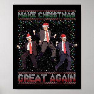 Make Christmas Great Again Funny Santa Trump 2024  Poster