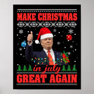 Make Christmas Great Again Funny Santa Trump 2024  Poster