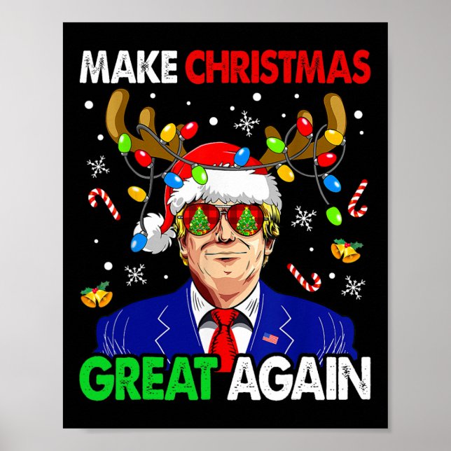 Make Christmas Great Again Funny Santa Trump 2024  Poster (Front)