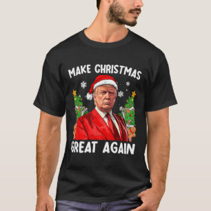 Make Christmas Great Again Funny Santa Trump 2024  T-Shirt