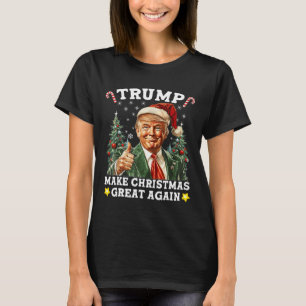 Make Christmas Great Again Funny Santa Trump 2024 T-Shirt