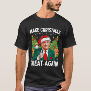 Make Christmas Great Again Funny Santa Trump 2024  T-Shirt