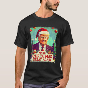 Make Christmas Great Again Funny Santa Trump 2024  T-Shirt