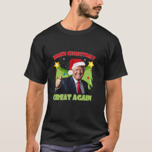 Make Christmas Great Again Funny Santa Trump 2024  T-Shirt
