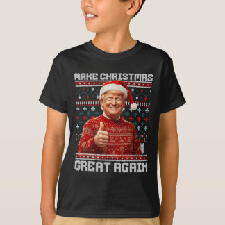 Make Christmas Great Again Funny Santa Trump 2024  T-Shirt