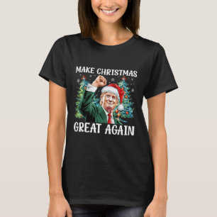 Make Christmas Great Again Funny Santa Trump 2024 T-Shirt