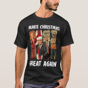 Make Christmas Great Again Funny Santa Trump 2024  T-Shirt