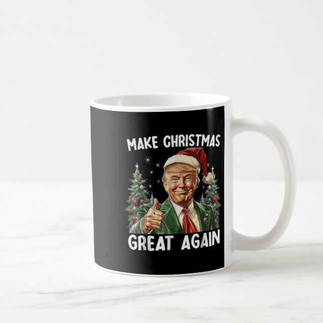 Make Christmas Great Again Funny Santa Trump 2025  Coffee Mug (Right)