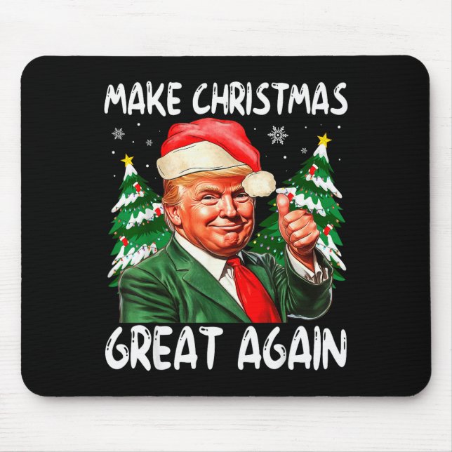 Make Christmas Great Again Funny Santa Trump 2025  Mouse Mat (Front)