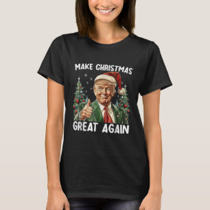 Make Christmas Great Again Funny Santa Trump 2025 T-Shirt