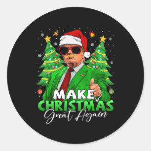 Make Christmas Great Again Funny Santa Trump Chris Classic Round Sticker