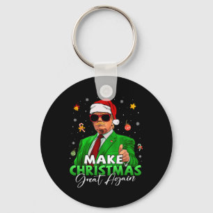 Make Christmas Great Again Funny Santa Trump Chris Key Ring