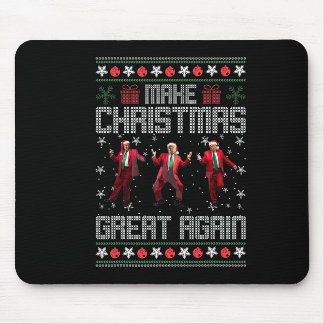 Make Christmas Great Again Funny Santa Trump Dance Mouse Mat (Front)