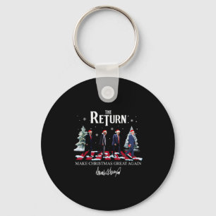 Make Christmas Great Again Funny Santa Trump Pajam Key Ring