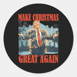 Make Christmas Great Again Funny Santa Trump Xmas Classic Round Sticker