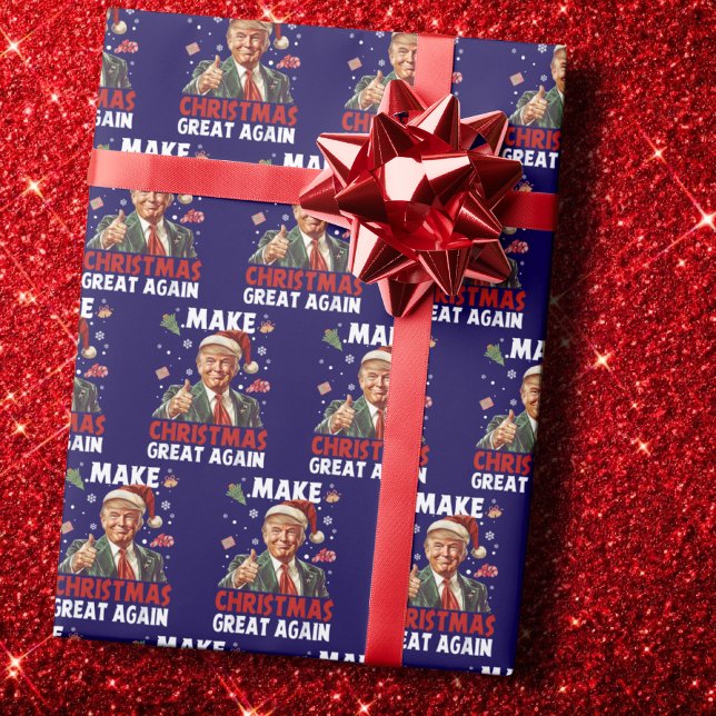 Make Christmas Great Again Funny Santa Trump Xmas Wrapping Paper (Creator Uploaded)