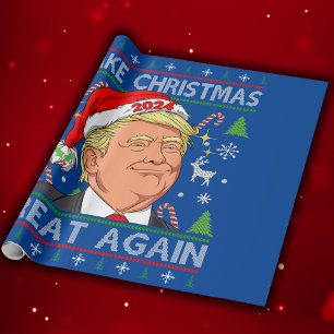 Make Christmas Great Again Funny Trump 2024 Wrapping Paper