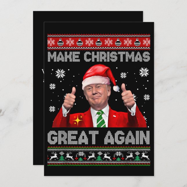 Make Christmas Great Again Funny Trump Christmas  Holiday Card (Front/Back)