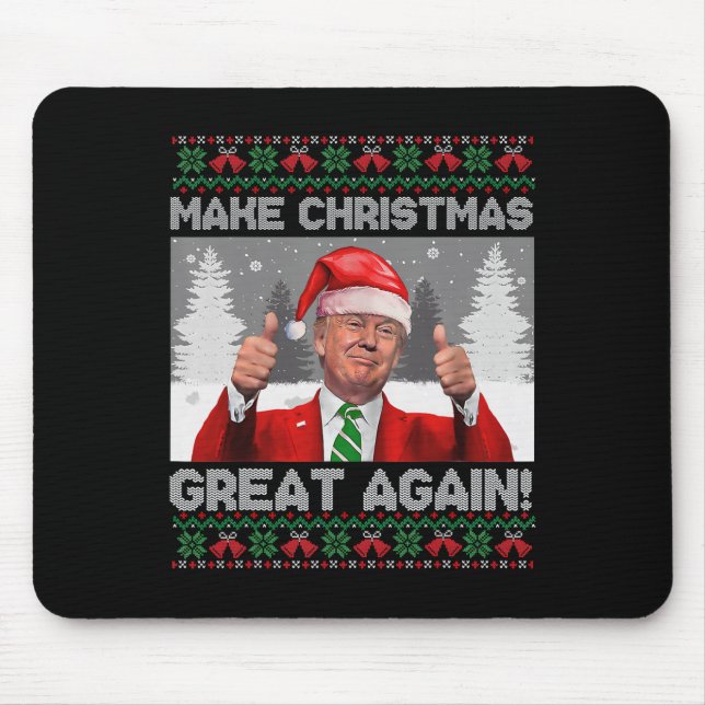 Make Christmas Great Again Funny Trump Pyjamas Ugl Mouse Mat (Front)