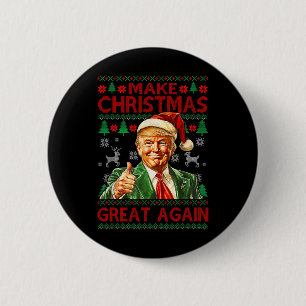 Make Christmas Great Again Funny Trump Santa Hat X 6 Cm Round Badge